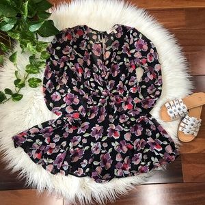 New🌿Long Sleeve Floral Print Romper